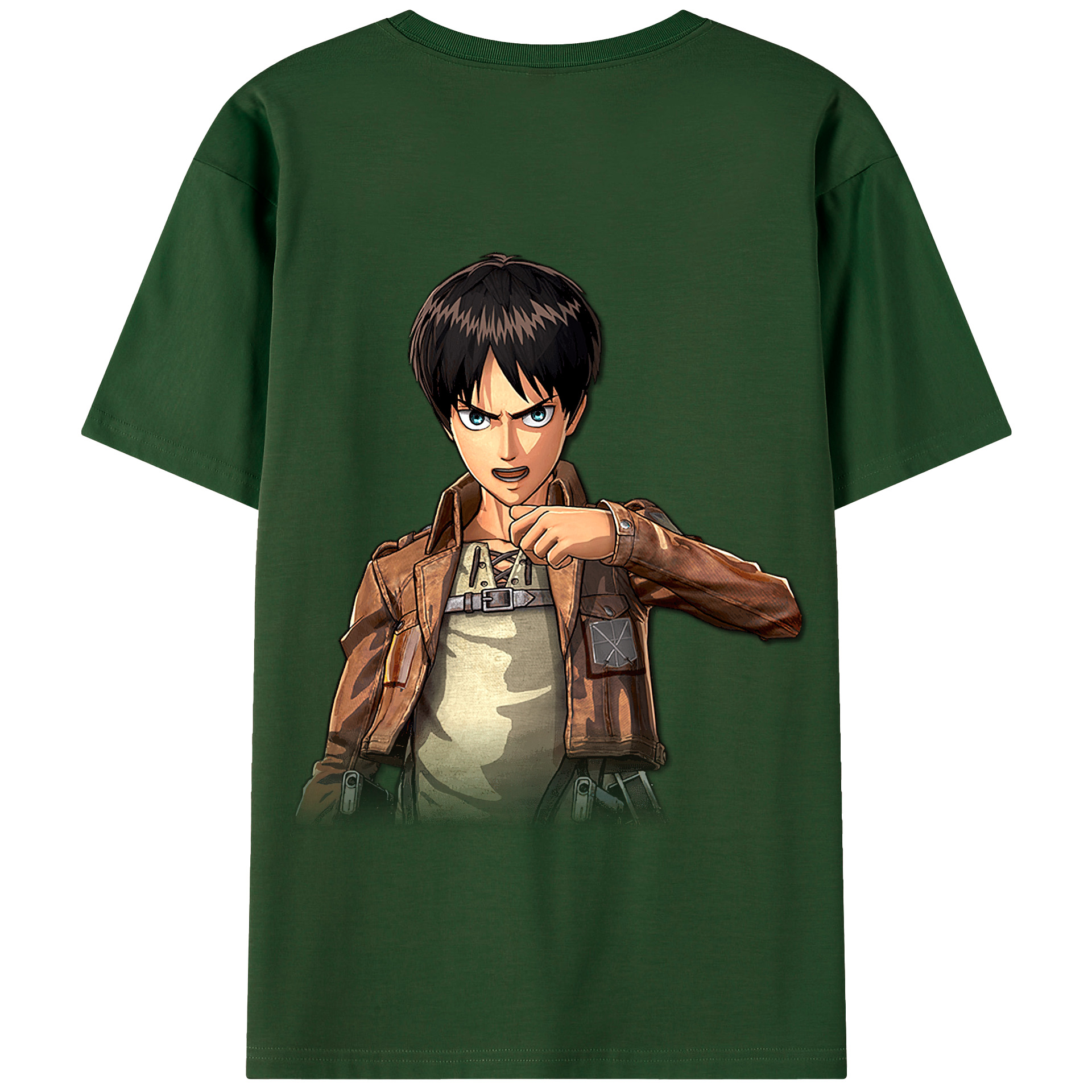 （画像用） 進撃の巨人 エレン･イェーガー Attack on Titan Eren Jäger 綿100％半袖Tシャツ（背面プリント）